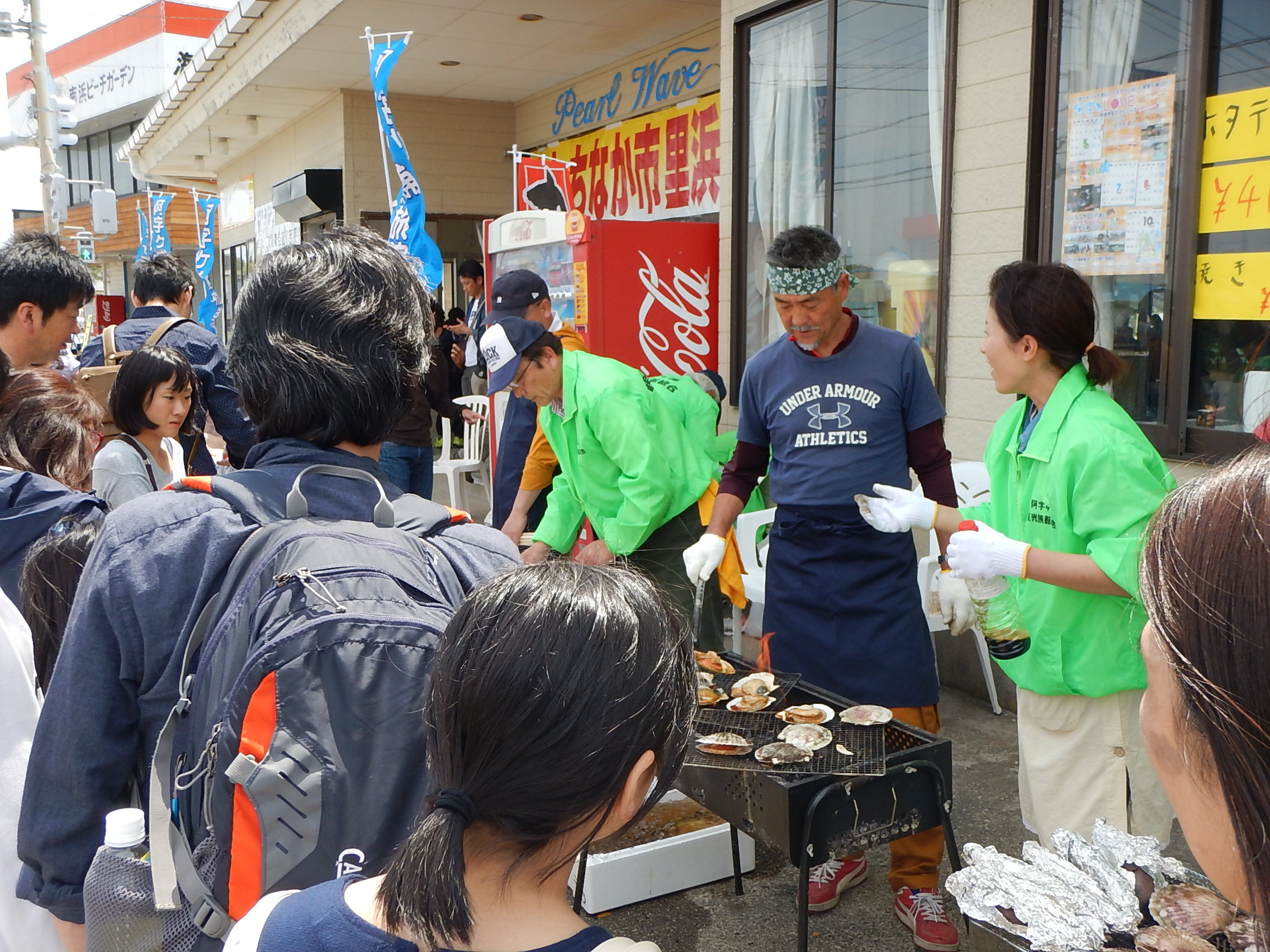 海産物浜焼きの様子/img scr=