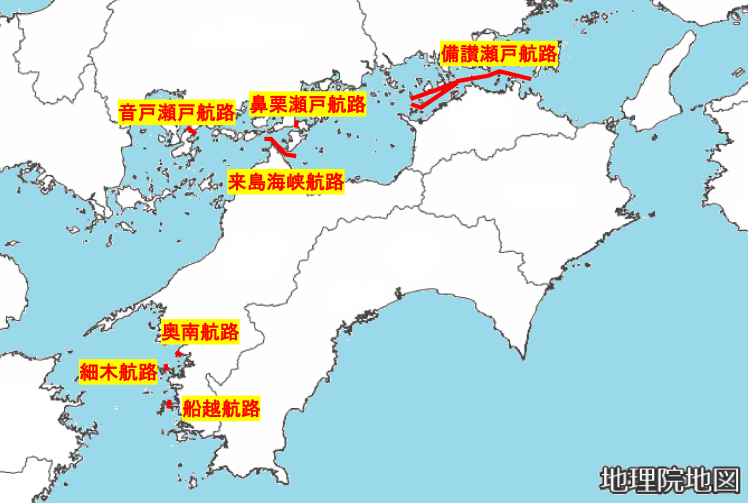 中国 四国地方の開発保全航路 国土交通省関東地方整備局 東京湾口航路事務所